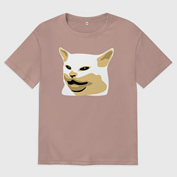 Мужская футболка оверсайз Кот Смадж Мем