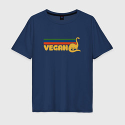Футболка оверсайз мужская Dino Vegan, цвет: тёмно-синий