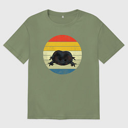 Футболка оверсайз мужская Дождевая лягушка на закате, цвет: авокадо