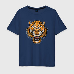 Футболка оверсайз мужская Cool Tiger, цвет: тёмно-синий
