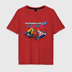 Футболка оверсайз мужская Mariokart 8 Deluxe гонка, цвет: красный