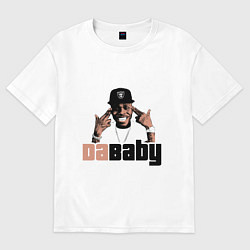 Футболка оверсайз мужская DaBaby, цвет: белый