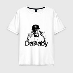 Футболка оверсайз мужская DaBaby, цвет: белый