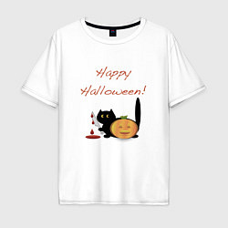 Футболка оверсайз мужская Happy Halloween!, цвет: белый
