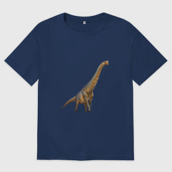 Футболка оверсайз мужская Брахиозавр, цвет: тёмно-синий