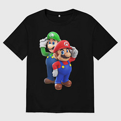 Футболка оверсайз мужская Mario Bros, цвет: черный