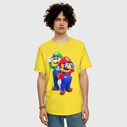 Футболка оверсайз мужская Mario Bros, цвет: желтый — фото 2