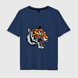 Футболка оверсайз мужская Face Tiger, цвет: тёмно-синий