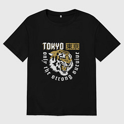 Футболка оверсайз мужская Tiger - Japan, цвет: черный