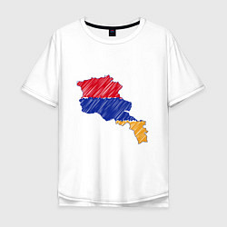 Мужская футболка оверсайз Карта Армения
