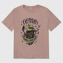 Футболка оверсайз мужская Halloween, цвет: пыльно-розовый