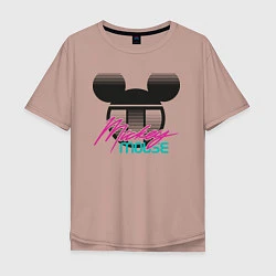 Футболка оверсайз мужская Logotype Mickey Mouse, цвет: пыльно-розовый