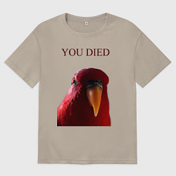 Мужская футболка оверсайз Красный попугай