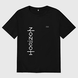 Футболка оверсайз мужская HORIZON ZERO DAWN WHITE LOGO, цвет: черный