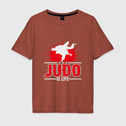 Футболка оверсайз мужская Judo Life, цвет: кирпичный