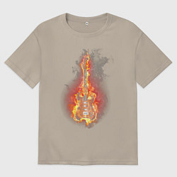 Мужская футболка оверсайз Burning guitar
