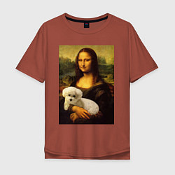 Мужская футболка оверсайз Моно Лиза с собакой
