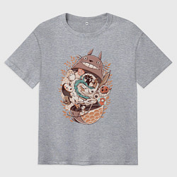 Мужская футболка оверсайз Тоторо - матрёшка