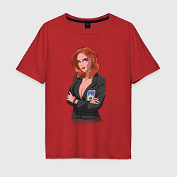 Футболка оверсайз мужская Dana Scully X-Files, цвет: красный