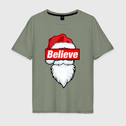 Мужская футболка оверсайз I Believe In Santa Я Верю В Санту