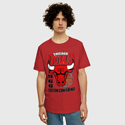 Футболка оверсайз мужская Chicago Bulls NBA, цвет: красный — фото 2