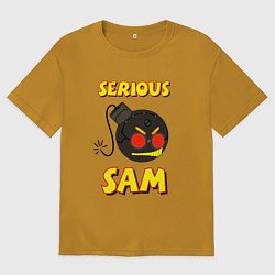 Мужская футболка оверсайз Serious Sam Bomb Logo