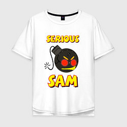 Мужская футболка оверсайз Serious Sam Bomb Logo