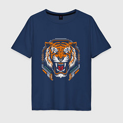 Футболка оверсайз мужская Tiger, цвет: тёмно-синий