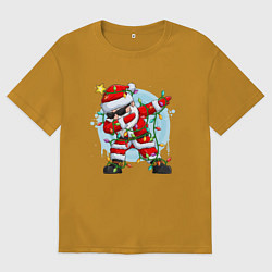 Мужская футболка оверсайз DAB SANTA CLAUS В ГЕРЛЯНДЕ