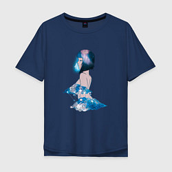 Футболка оверсайз мужская Nebula girl, цвет: тёмно-синий