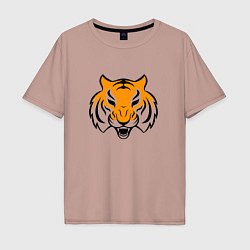 Мужская футболка оверсайз Тигр логотип