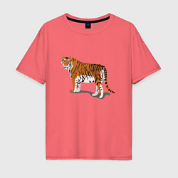 Мужская футболка оверсайз Тигр Tiger в полный рост