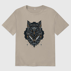 Мужская футболка оверсайз ЭТНИЧЕСКАЯ ЛИСА, АБСТРАКЦИЯ