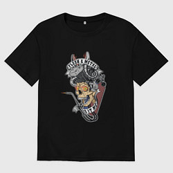 Футболка оверсайз мужская Плоть и метал, цвет: черный