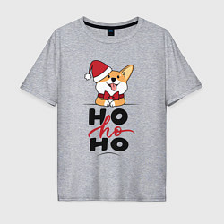 Мужская футболка оверсайз Corgi Ho ho Ho