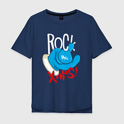 Мужская футболка оверсайз Blue mittens Rock this xmas