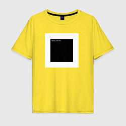 Футболка оверсайз мужская Чёрный квадрат программиста Hello World, цвет: желтый