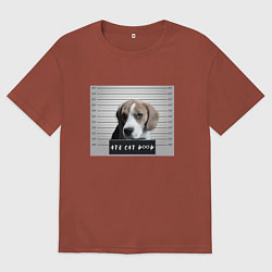 Мужская футболка оверсайз Бигль шалун