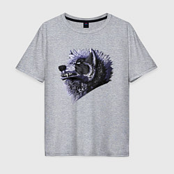 Мужская футболка оверсайз Свирепый крутой волчара