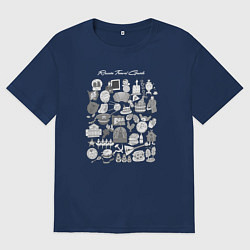 Мужская футболка оверсайз Русская культура иконки