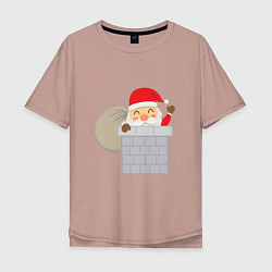 Мужская футболка оверсайз Дед Мороз в трубе