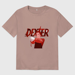 Футболка оверсайз мужская Декстер Морган, цвет: пыльно-розовый