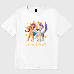 Футболка оверсайз мужская Magic Pony Friends, цвет: белый