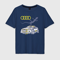 Футболка оверсайз мужская Audi Quattro - зачётное точило!, цвет: тёмно-синий
