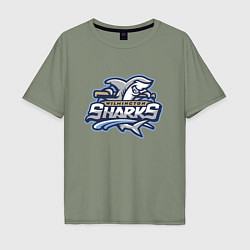 Футболка оверсайз мужская Wilmington sharks -baseball team, цвет: авокадо