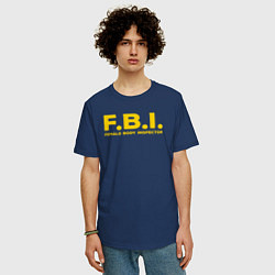 Футболка оверсайз мужская FBI Женского тела инспектор, цвет: тёмно-синий — фото 2