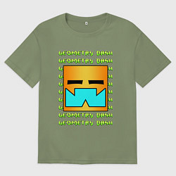 Мужская футболка оверсайз GEOMETRY DASH КЛАССИКА УРОВЕНЬ