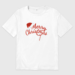 Мужская футболка оверсайз Надпись Merry Christmas Новый Год