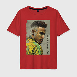 Футболка оверсайз мужская Neymar Junior - Brazil national team, цвет: красный