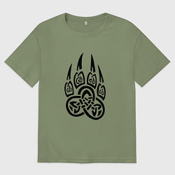 Мужская футболка оверсайз ВЕЛЕС РУНА ЧЁРНАЯ